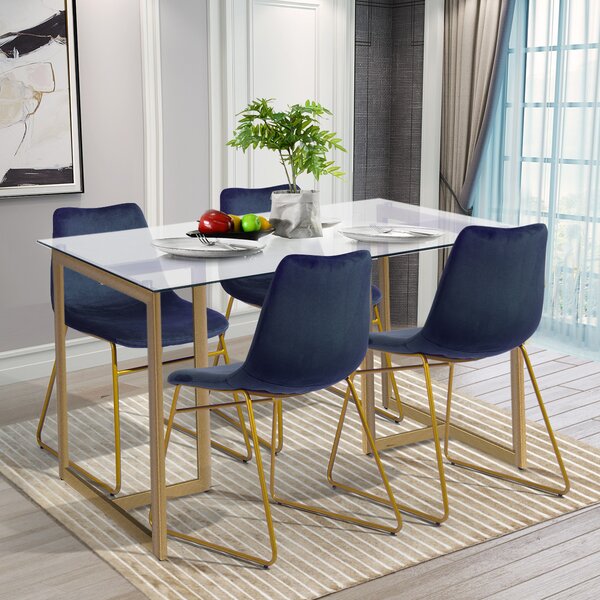 Navy Blue Dining Room Table And Chairs / Jack Fabric Dining Chair Oak
